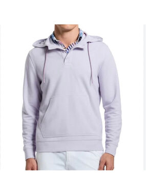 Men's Robert Graham Hoodie Sweatshirt Size Large Purple Classic Fit Pullover